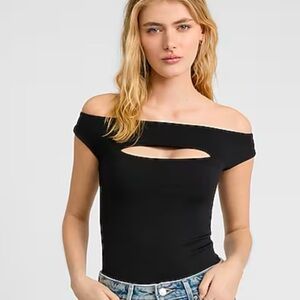 Express Black Knit Crop Top